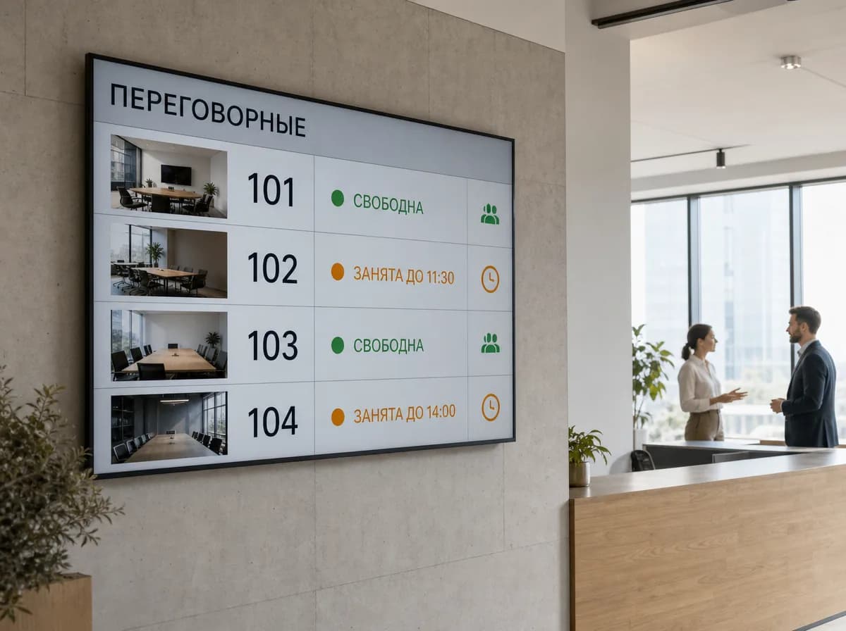 Корпоративное ТВ, переговорные и навигация на экранах офиса